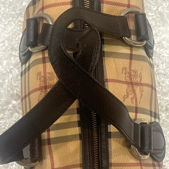 BURBERRY Nova Check Boston Bag PVC Leather Beige - Picture 8 of 16